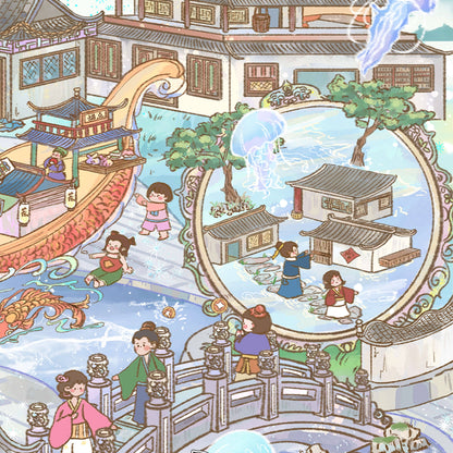 Quiet Wonders 3D Sticker | 2 Cute Miniature Scenes