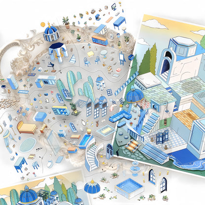 European-style Architecture 3D Sticker | 2 Cute Miniature Scenes