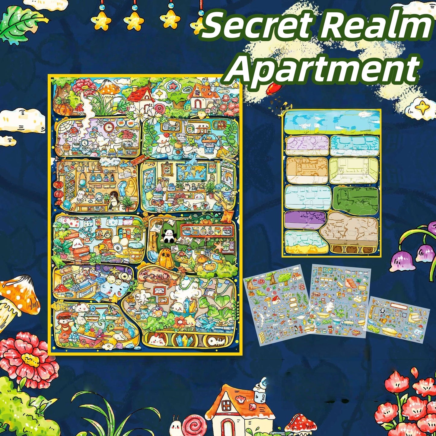 Secret Forest Lodge 3D Sticker | 2 Cute Miniature Scenes