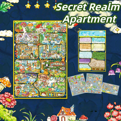 Secret Forest Lodge 3D Sticker | 2 Cute Miniature Scenes