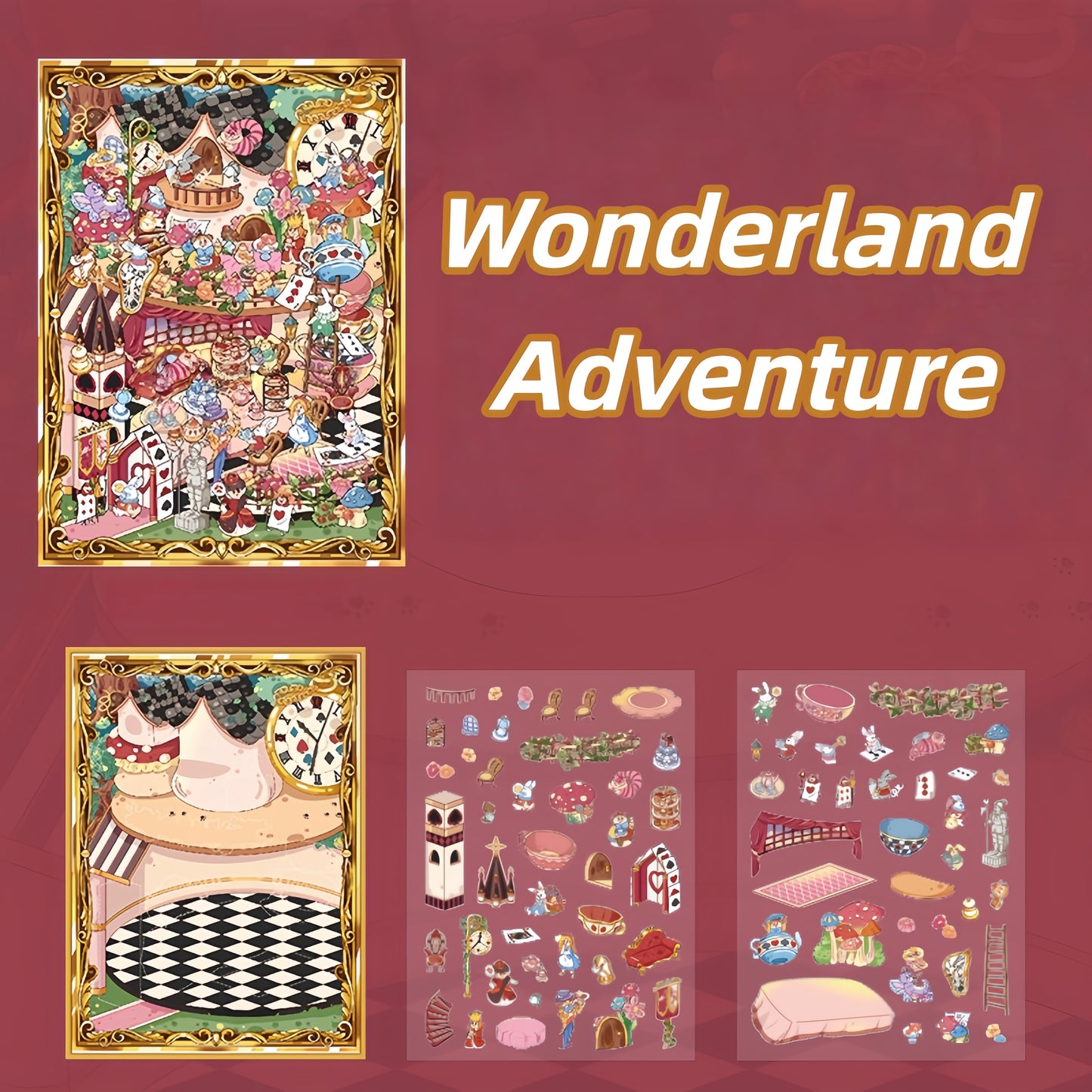 Framed Fairy Tales 3D Sticker | 4 Cute Miniature Scenes