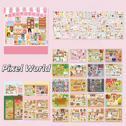 Pixel World 3D Sticker Book