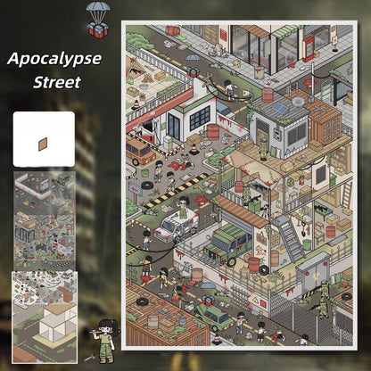 Horror Street 3D Sticker | 2 Cute Miniature Scenes