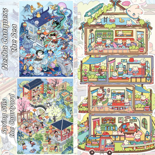 Whimsical Life 3D Sticker | 3 Cute Miniature Scenes