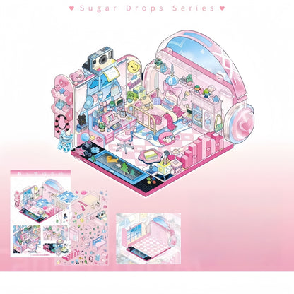 Sugar Drop Series 3D Sticker | 3 Cute Miniature Scenes
