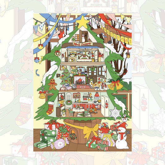 Christmas Tree House 3D Sticker