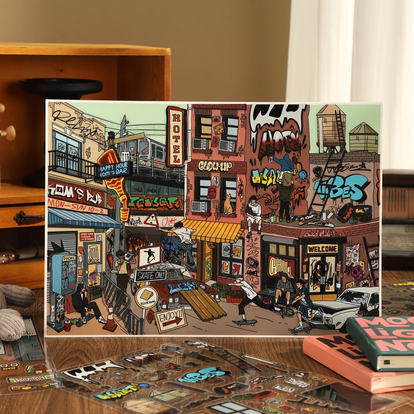 Doodle Series 3D Sticker | 3 Cute Miniature Scenes