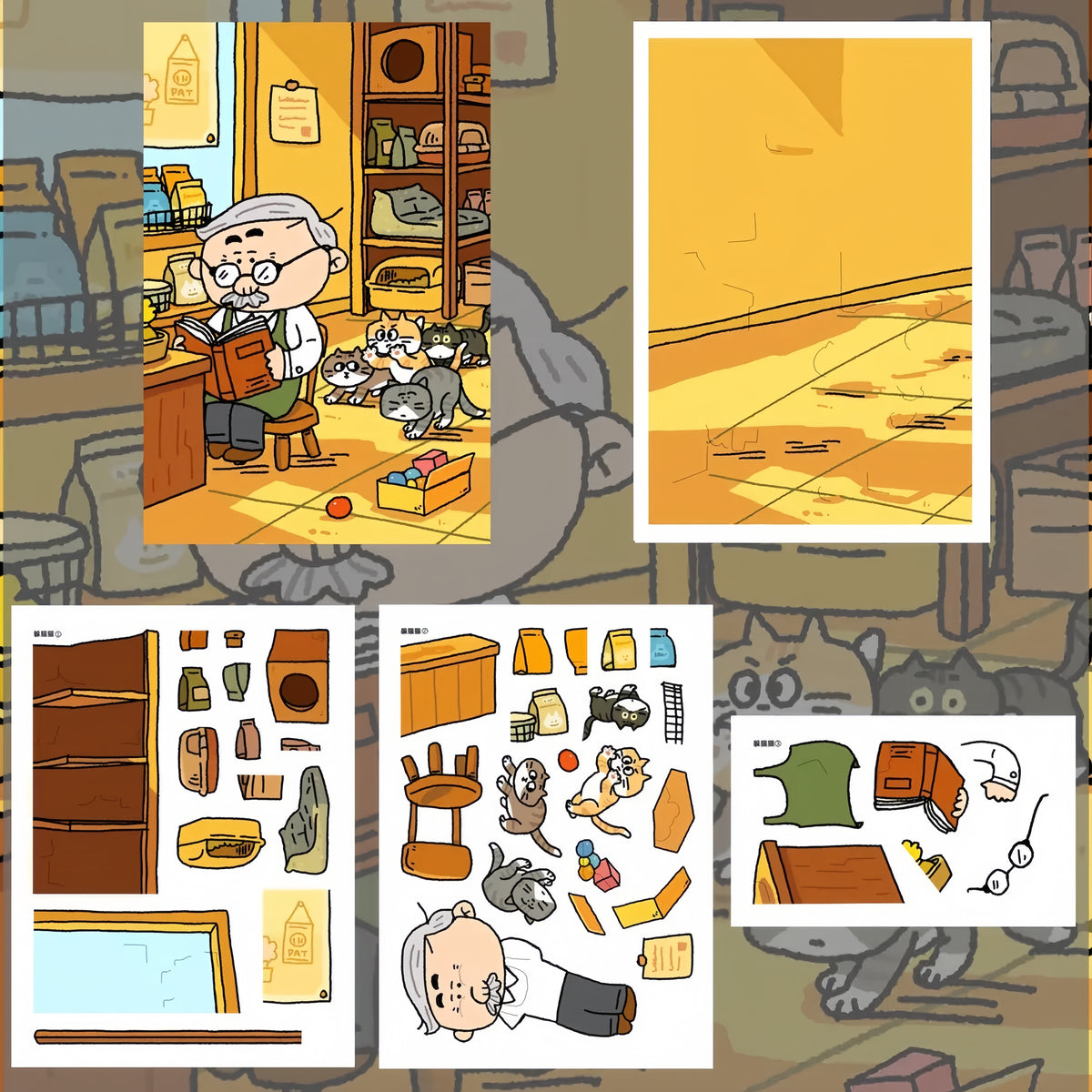Pocket Comics 3D Sticker | 4 Cute Miniature Scenes
