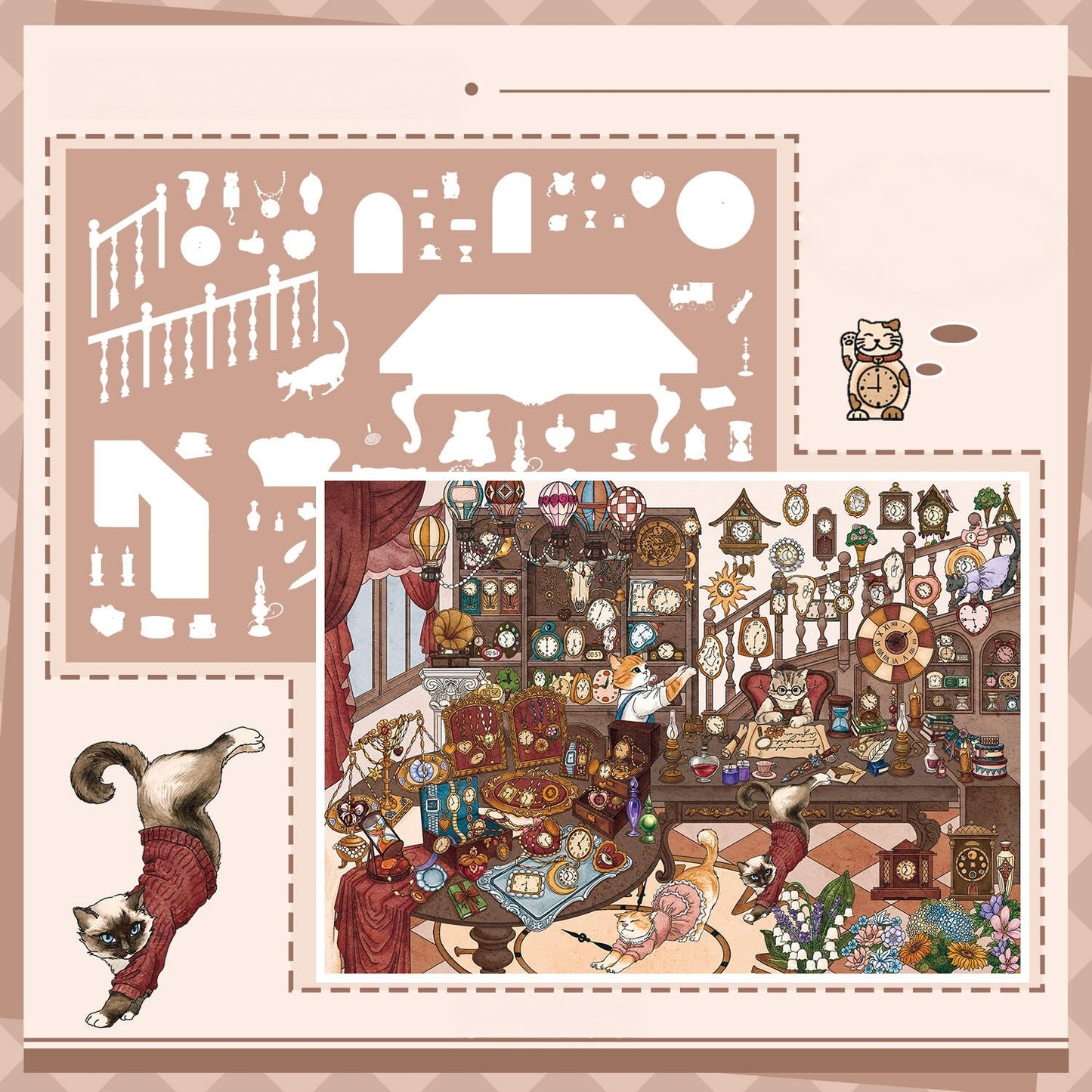 Paw Store 3D Sticker | 2 Cute Miniature Scenes