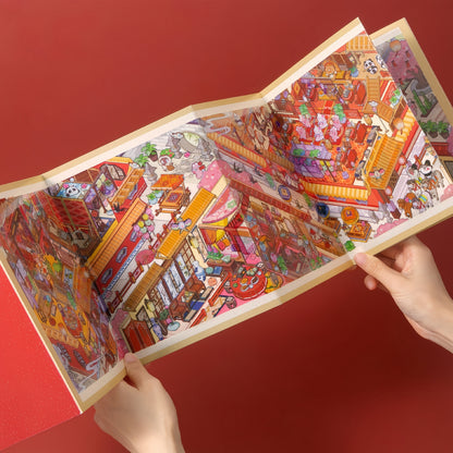 Eight-Fold Ancient Scenes 3D Sticker | 2 Cute Miniature Scenes