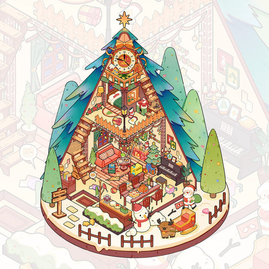 Christmas Cottage 3D Sticker