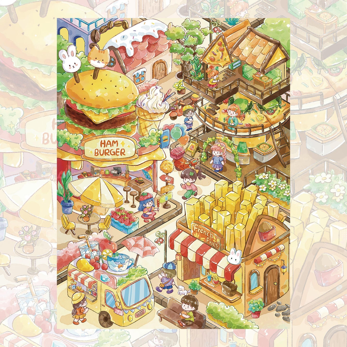 Gourmet Town 3D Sticker