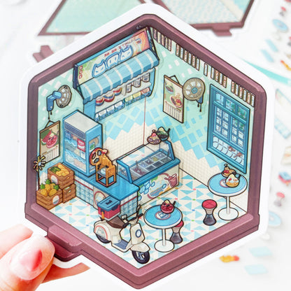 Mini Rooms 3D Sticker Book