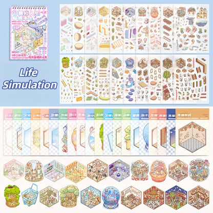 Life Simulation 3D Sticker Book