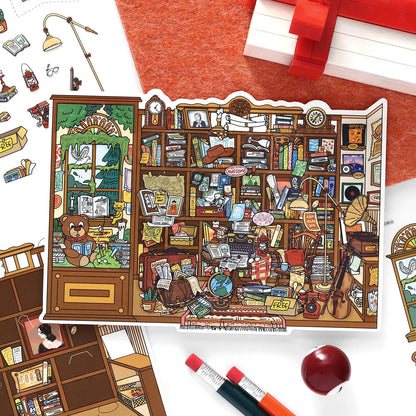 Little Stores 3D Sticker | 4 Cute Miniature Scenes