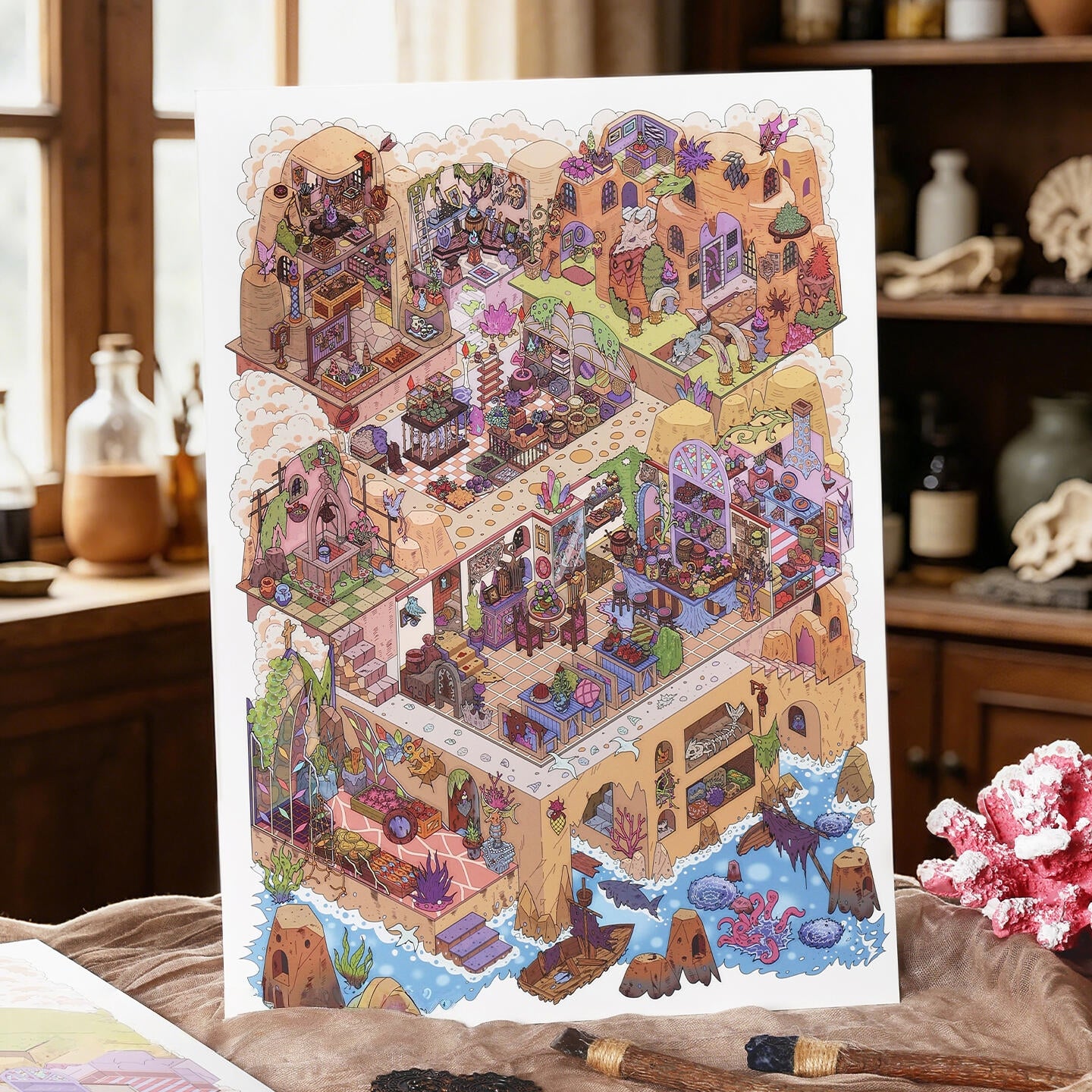 Echoes of the Unseen 3D Sticker | 2 Cute Miniature Scenes