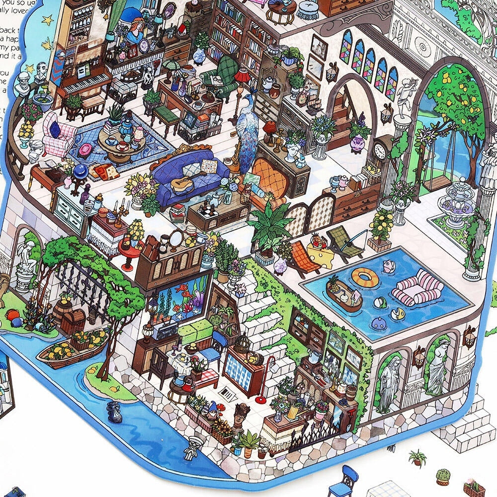 Dream Home 3D Sticker | 2 Cute Miniature Scenes