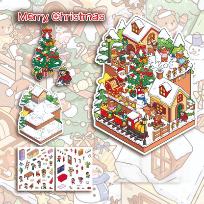 Celebrate the Festival 3D Sticker | 4 Cute Miniature Scenes