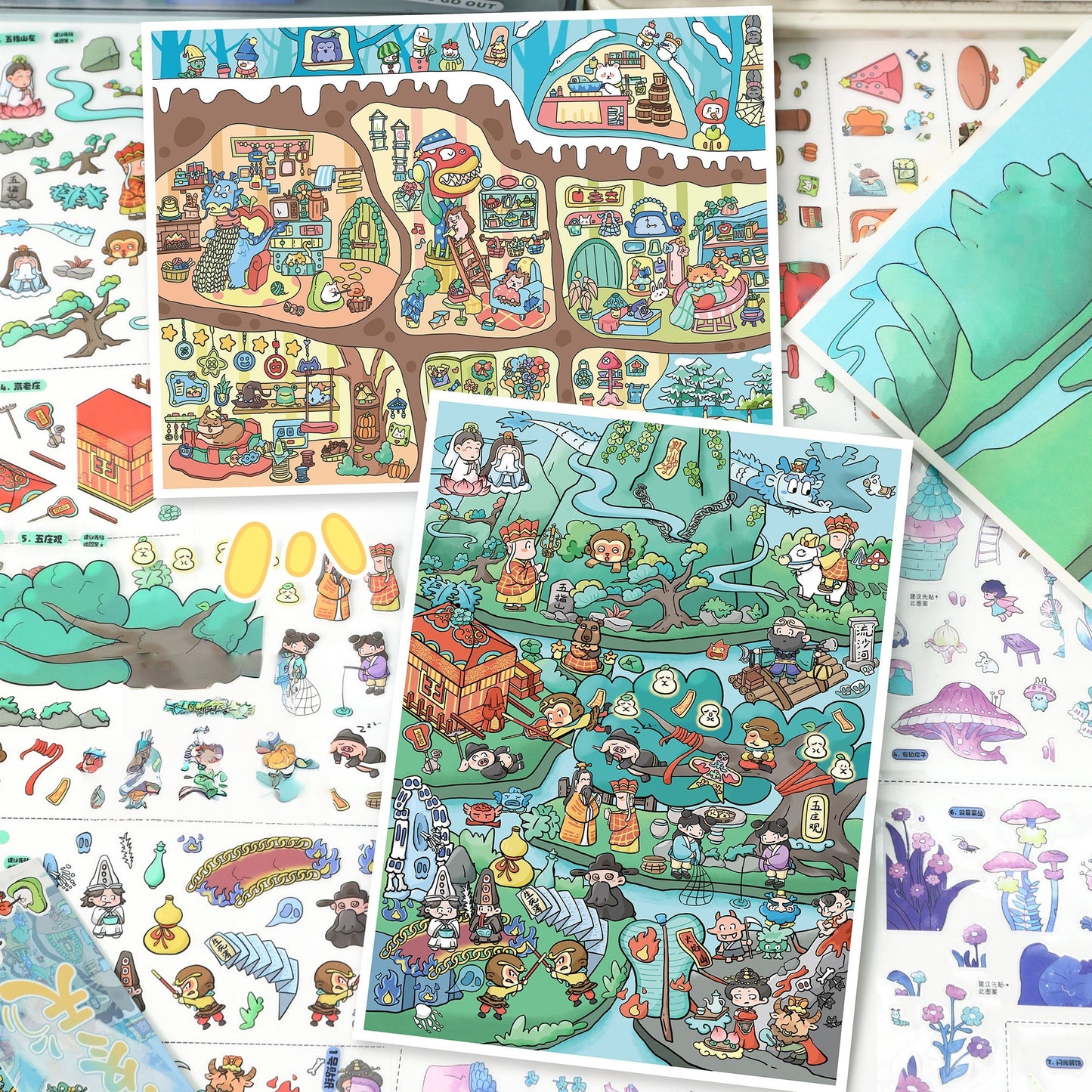 Fantastic Journeys 3D Sticker | 4 Cute Miniature Scenes