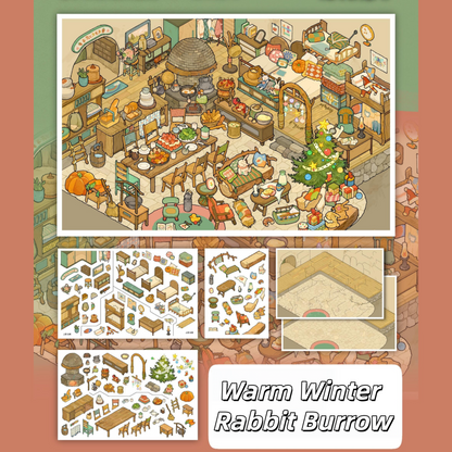 Forest Friends 3D Sticker | 5 Cute Miniature Scenes