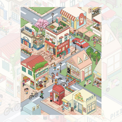 Colorful Town 3D Sticker