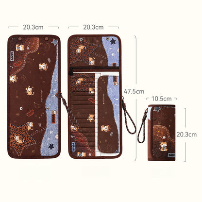 Leopard Print Kitten 36-Slot Tweezers Storage Bag