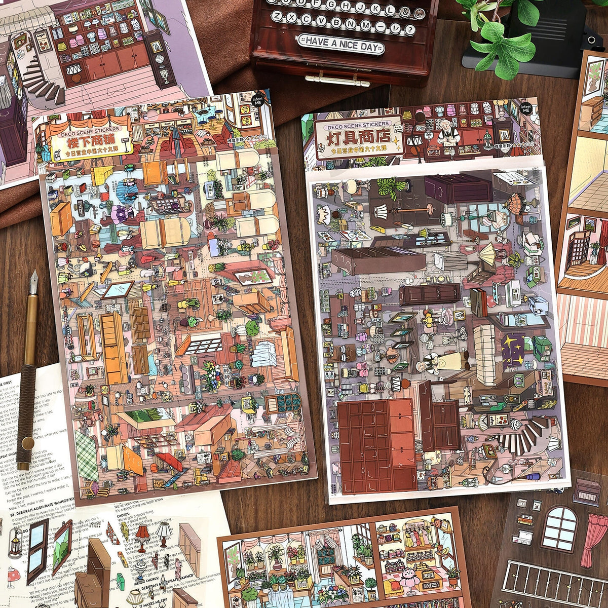 Open for Business 3D Sticker | 2 Cute Miniature Scenes