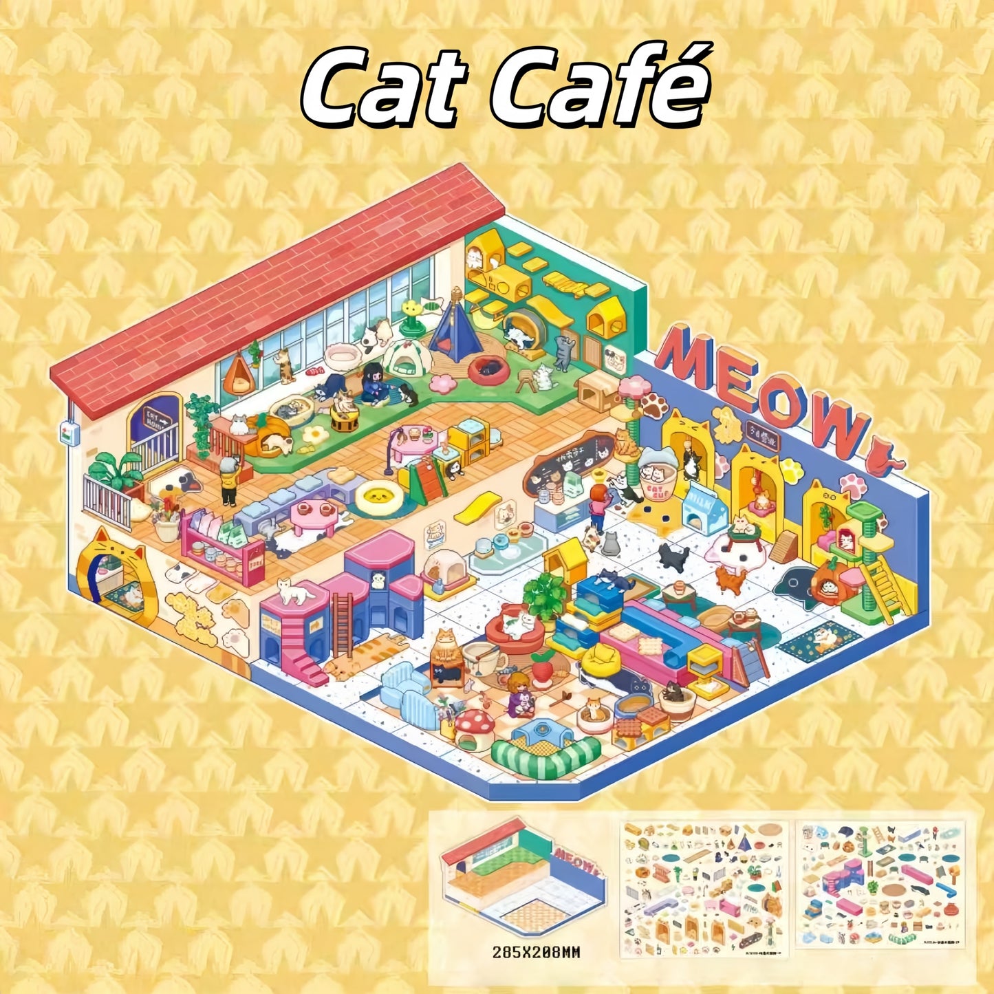 Pixel Daily 3D Sticker | 4 Cute Miniature Scenes
