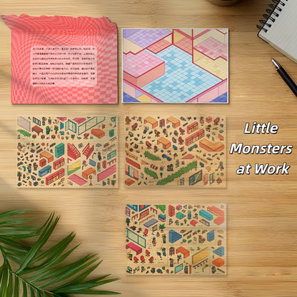 Little Monster Series 3D Sticker | 2 Cute Miniature Scenes