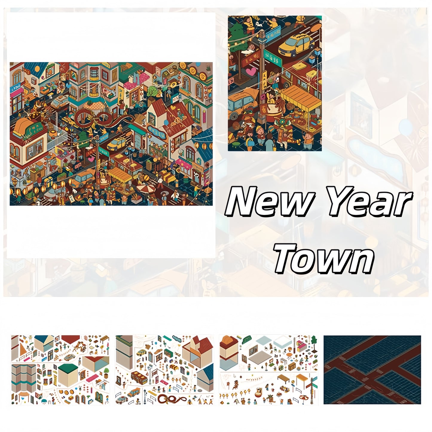 Festival Holdings 3D Sticker | 4 Cute Miniature Scenes