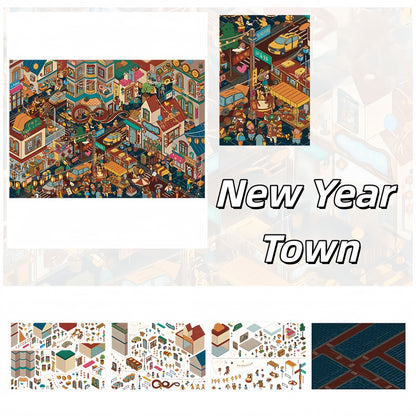 Festival Holdings 3D Sticker | 4 Cute Miniature Scenes