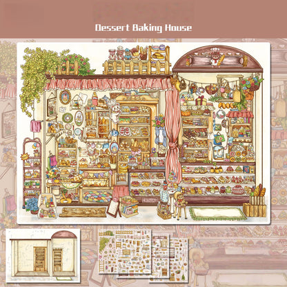 Food Shop 3D Sticker | 2 Cute Miniature Scenes