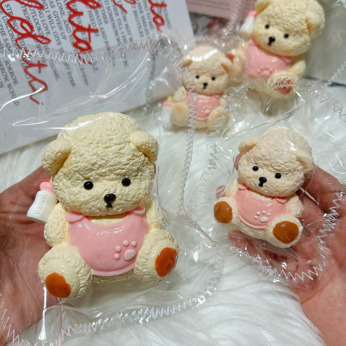 Pink Sitting Lina Bear Squishy