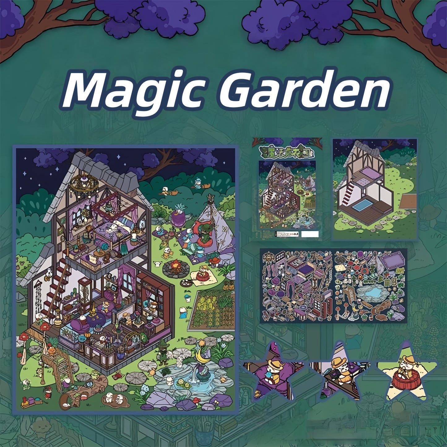 Varied Life 3D Sticker | 6 Cute Miniature Scenes