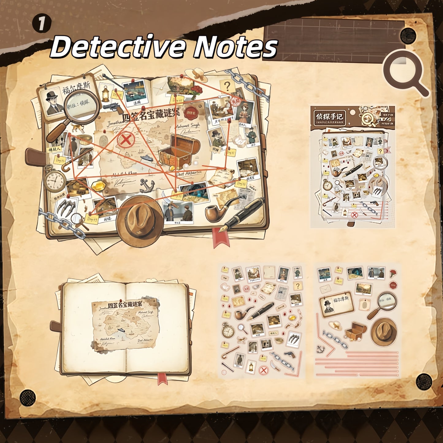 Exploration Notes 3D Sticker | 2 Cute Miniature Scenes