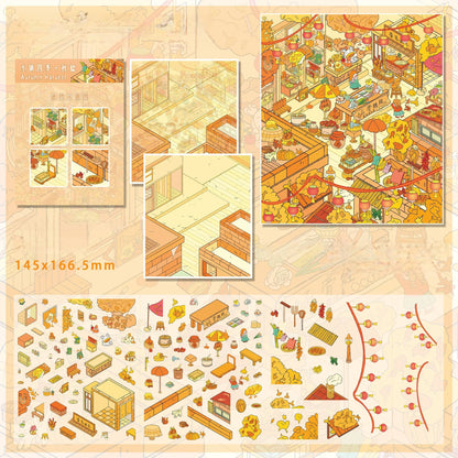 Sweet Seasons 3D Sticker | 5 Cute Miniature Scenes