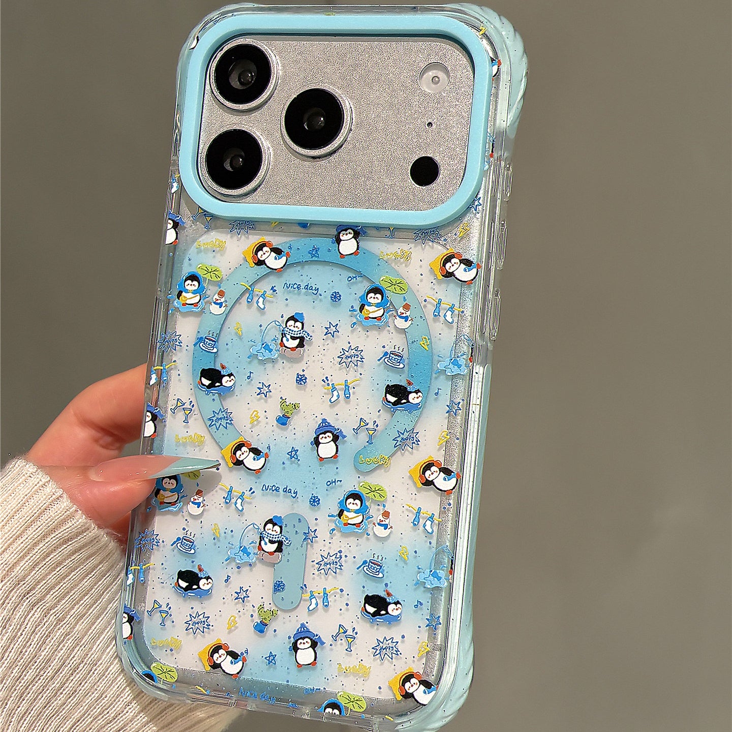 Penguin Illustration Acrylic Phone Case