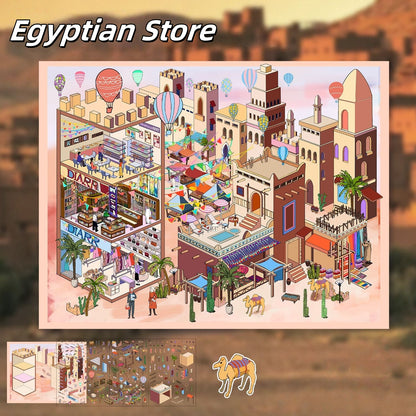 Simulation Management 3D Sticker | 2 Cute Miniature Scenes