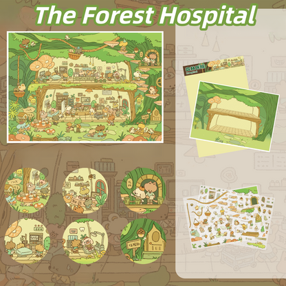 Magical Simulation Management 3D Sticker | 3 Cute Miniature Scenes