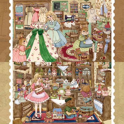 Hand-drawn Fairytale 3D Sticker | 4 Cute Miniature Scenes
