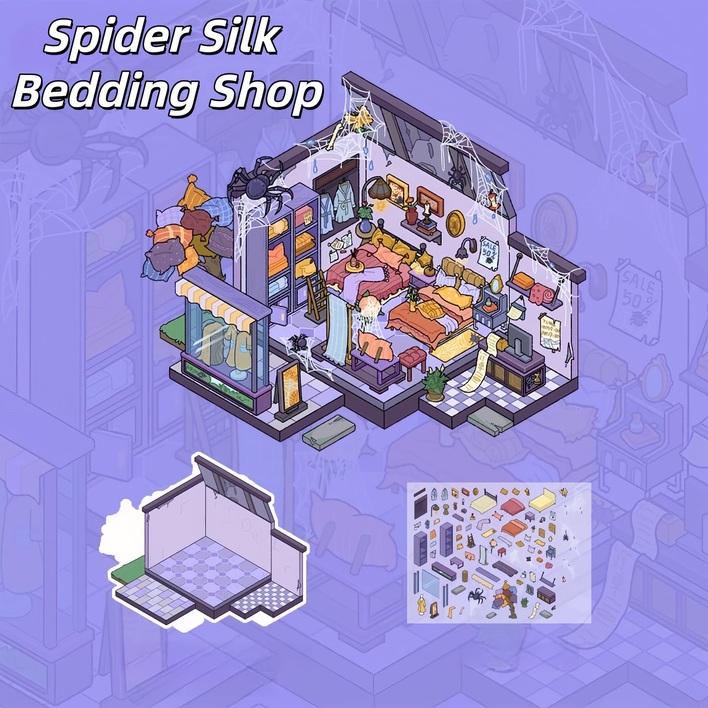 Monster Merchants 3D Sticker | 4 Cute Miniature Scenes