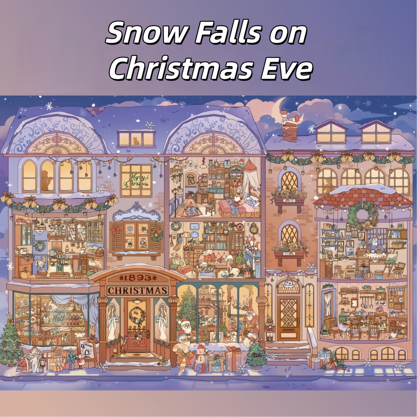 Snow Day Festival 3D Sticker | 3 Cute Miniature Scenes