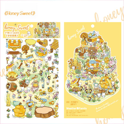 Tea Party 3D Sticker | 4 Cute Miniature Scenes