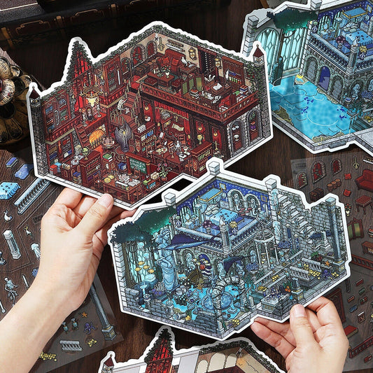 Hidden Places 3D Sticker | 2 Cute Miniature Scenes