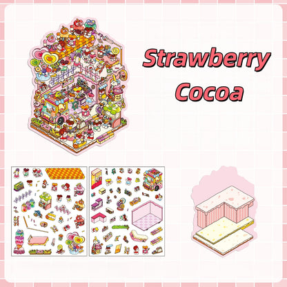 Sweet Shop 3D Sticker | 4 Cute Miniature Scenes