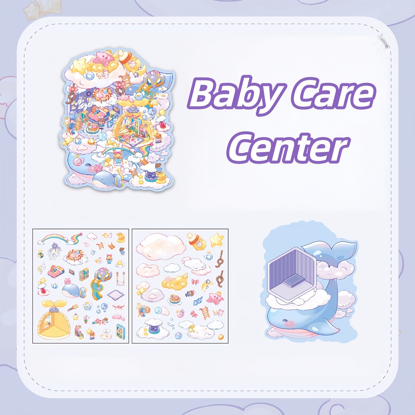 Rainbow Planet 3D Sticker | 4 Cute Miniature Scenes
