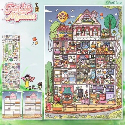 Happy Memories 3D Sticker | 2 Cute Miniature Scenes