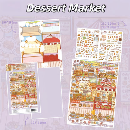 Market Days 3D Sticker | 2 Cute Miniature Scenes