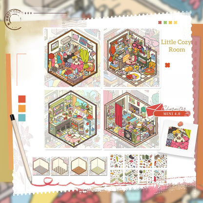 Paper Space Mini 3D Sticker | 5 Cute Miniature Scenes