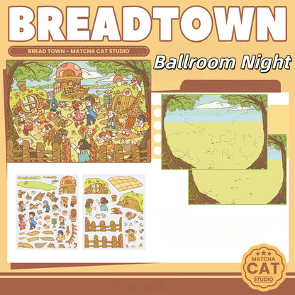 Bread Town 3D Sticker | 3 Cute Miniature Scenes